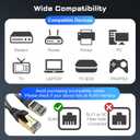 DbillionDa Cat 8 Ethernet Cable 40Gbps 2000MHz, 6FT Heavy-Duty for Indoor/Outdoor Use, High-Speed Wired Internet Cable, Gold-Plated RJ45, Weatherproof & UV Resistant for Gaming, PC, Router, Modem