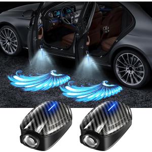 2Pcs Car Door Light Car - Door Projector Logo Light for Universal Rechargeable Courtesy LED Lights, Suitable fit All Models(Blue Wings)