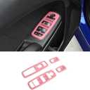 RAZPOY Window Lift Switch Panel Cover Trim Compatible with Dodge Charger Durango 2011-2024 & RAM 2010-2017, Pink