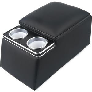 MR HELLO Black Universal Truck Seat Organizer with Cup Holders & Armrest - Ideal for Business, Storage & Convenience