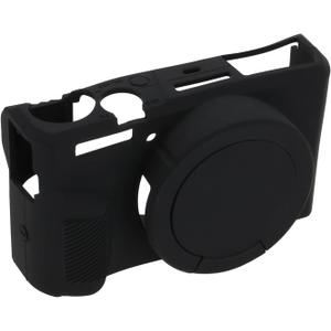 1Pc Camera Case Digital Camera Soft Silicone Protective with Removable Lens Cap Compatible with Canon Powershot G7X III Black