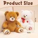 Teddy Bear Stuffed Animal, 15 inch Stuffed Teddy Bear with red Heart, White Teddy Bear Valentines Gifts for Girl, Girlfriend, Women, Boyfriend on Valentine's Day, Mother's Day