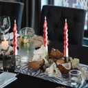 Zhengmy 4 Pcs Halloween Bleeding Candles White Vampire Tears Spiral Taper Candle Red Blood Drip Spooky Gothic 7 Inch Twisted Dinner Candlestick for Halloween Table Party Decor