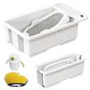 Collapsible Baby Bathtub with Smart Temperature Display & Bath Stand, Portable Travel Bathtub, Foldable Baby Bathtub Support, Ideal for 0-36 Months Infants (Grey)