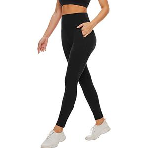 FULLSOFT Buttery Soft Black Leggings with Pockets for Women - High Waisted Tummy Control No See Through Workout Clothes for Women Yoga Cycling Pants Fitness Clothing(Black(with Pockets),L-XL)