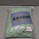 utcoco Womens Casual Short Sleeve Button Down Tie Waist Ruffled Striped Maxi Shirt Dress (Medium, Green)