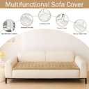 hyha Couch Covers for Dogs Washable, Non Slip Plush Dog Sofa Protectors, Fuzzy Pet Couch Covers for 3 Cushion Sofa Pet Friendly (Camel, 27.6" x 88")