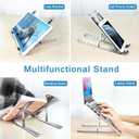 ivoler Laptop Stand, Laptop Holder Riser Computer Tablet Stand, 6 Angles Adjustable Aluminum Ergonomic Foldable Portable Desktop Holder Compatible with 10-15.6 MacBook,iPad, HP, Dell, Lenovo Silver