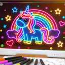 LED Drawing Board for Kids, 16" Rechargeable Light Up Writing Pad with 7 Colors & 10 Modes, Drawing Tablet for Doodle Tracing Notes, Birthday Christmas Holiday Gifts for Girls & Boys Age 3+