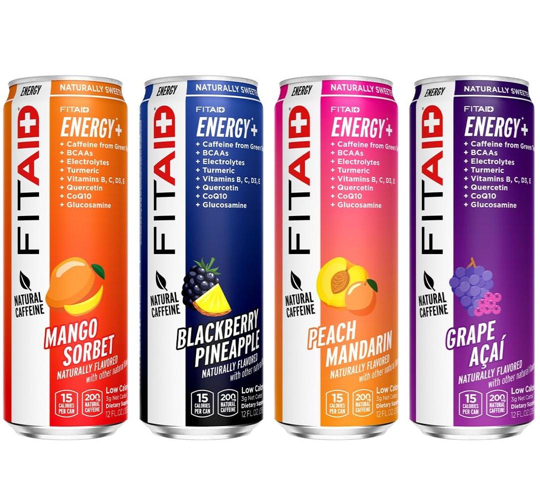 LIFEAID FITAID Energy, 200mg Natural Caffeine, Keto, Variety Pack, Optimum Performance Formula: BCAAs, Quercetin, Electrolytes, Omega-3s, 15 Calories, Paleo, Vegan & Gluten-Free, 12 Fl Oz (Pack of 12), Best By: 2026-06-20 LIFEAID FITAID Energy, 200mg Natural Caffeine, Keto, Variety Pack, Optimum Performance Formula: BCAAs, Quercetin, Electrolytes, Omega-3s, 15 Calories, Paleo, Vegan & Gluten-Free, 12 Fl Oz (Pack of 12), Best By: 2026-06-20