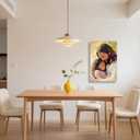 ZSHARTSWD Christian Wall Art Jesus Holding Black Little Girl Canvas Prints Religious Bible Story Pictures God Painting for Baby Girl Room Home Decor Framed (Yellow, 24L x 16W)