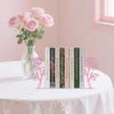 Metal Rose Flower Bookends  Novelty Book Ends with Rose Design, Floral Shelf Decor Decorative Bookends for Shelves Ideal Gift for Book Lovers (Pink)