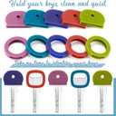 Blulu 80 Pieces 1Inch Colored Key Covers Caps Tags Covers Set Plastic Key Color Identifier Rings Toppers(Retro Color)