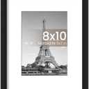 Upsimples 8x10 Picture Frame, Display Pictures 5x7 with Mat or 8x10 Without Mat, Wall Hanging Photo Frame, Black, 5 Pack