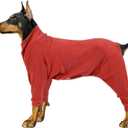 Dog Cold Weather Coat 4 Legs Pajamas Onesie Winter Soft Clothes,Warm Sweaters Jacket Pet Clothes, Stretchy Soft Doggy Jumpsuits Sweatshirt for Medium Large Dogs, Orange XL