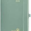 POPRUN Planner 2025-2026, (Medium 6.5'' x 8.5'' Hard Cover) Academic Calendar (July 25-June 26) Daily Weekly and Monthly Appointment Book with Hourly Time Slots, Monthly Tabs, 100 GSM - Midnight Green