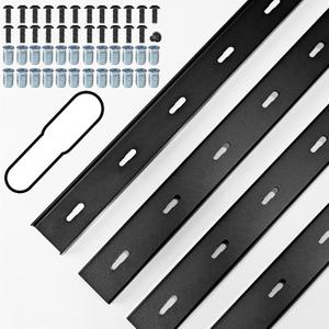 4 Pack 32" L x 3" W C Channel Steel Support, 3/4" Leg, Metal Support Bracing Hidden C Bracket for Table Top, 6 Holes, Inserts Included