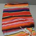 84 x 59 Inch Serape Bay Window Blanket & Tablecloth, Tatami Bed Cover, Tapestry Picnic Mat for Mexican Party & Wedding Decorations (Red)