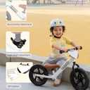 KRIDDO Toddler Balance Bike 2 Year Old, Age 24 Months to 5 Years Old, 12 Inch Push Bicycle with Customize Plate (3 Sets of Stickers Included), Gift Bike for 2-3 Boys Girls, White