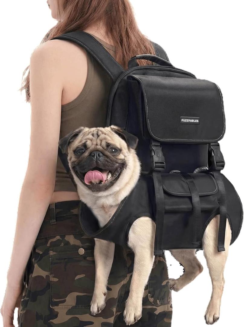 Dog Backpack Carrier(10-20lbs), Pet Lift Carrier for Medium to Large Dogs, Breathable Mesh Comfortable Adjustable Straps,Lightweight Travel Backpack for Pet Disabled, Injuries, Hiking, Medium