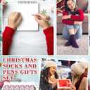 24 Sets Christmas Sock Gifts Holiday Xmas Fluffy Winter Warm Socks Bulk and Colorful Creative Fun Tags and Bags for Women Holiday Party Goodie Bag