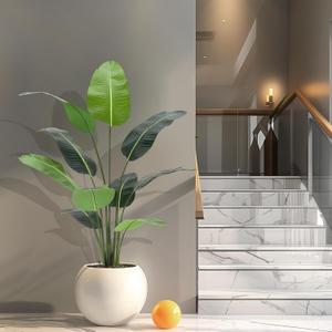 Artificial Bird of Paradise Plant 5FT (60 in) Fake Palm Tree for Indoor Outdoor Modern Decor Faux Plants for Home Office Perfect Housewarming Gift with 10 Trunks Faux Leaves 1 Pack (5ft Bop Tree)