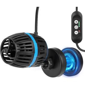 AQQA Magnetic Wave Maker for Aquarium - DC 12V Circulation Pump with External Controller, 4-Speed Adjustable Flow & Feeding Mode, Submersible Powerhead for Freshwater Saltwater Tanks (8W 950GPH)