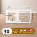 Clear Acrylic Dog Playpen Indoor with Door - Easy to Assemble Foldable Pet Playpen for Small Dogs, Cats, Rabbits, Ferrets - Small Animal Whelping Crate Kennel Fence