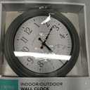 La Crosse Clock 433-3020 8-inch Indoor/Outdoor Sage Green Quartz Wall Clock with Temperature, Small