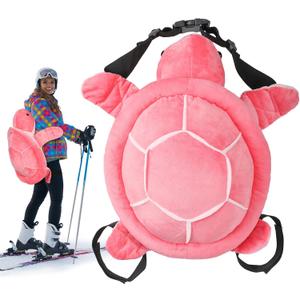 Hungdao Protective Gear Cute Turtle Butt Pads for Skating Tortoise Tailbone Protector Padded Turtle Snowboarding Pad 3D Hip Protectors for Adults Skiing Roller Protection (Pink)