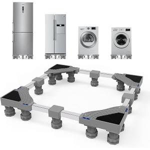 Kiss Core Mini Fridge Stand, Laundry Pedestal 29" Universal Fit Washer Pedestal, Adjustable Washer and Dryer Stand with 16 Strong Feet, MultiFunctional Washing Machine Base Stand for Washer and Dryer