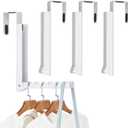 4PCS Over The Door Hanger Folding Over The Door Clothes Drying Rack Folding Hanging Coat Rack Foldable Portable Clothing Hanger Hooks for Laundry Bathroom Bedroom Dorm Travel