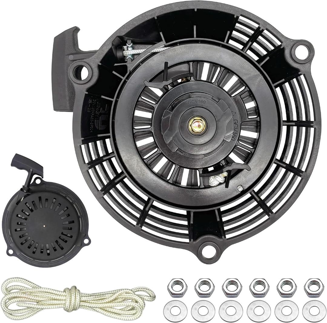 YGQ Pull Start Assembly for Honda GCV135 GCV160 GCV190 28400-Z0L-V20ZA Black Recoil Starter for GCV 160 Lawn Mower Pressure Wahser