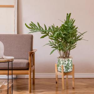 1 Pc Ceramic Planter 6 Inch Green Scroll Planter Decorative Plant Pots with Crackle Glaze for Home Garden Kitchen