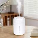 Portable Mini Humidifier, 300ml USB Cool Mist Small Humidifier with Colorful Lights. Perfect for Bedroom, Office, Plants, travel & Car (White)