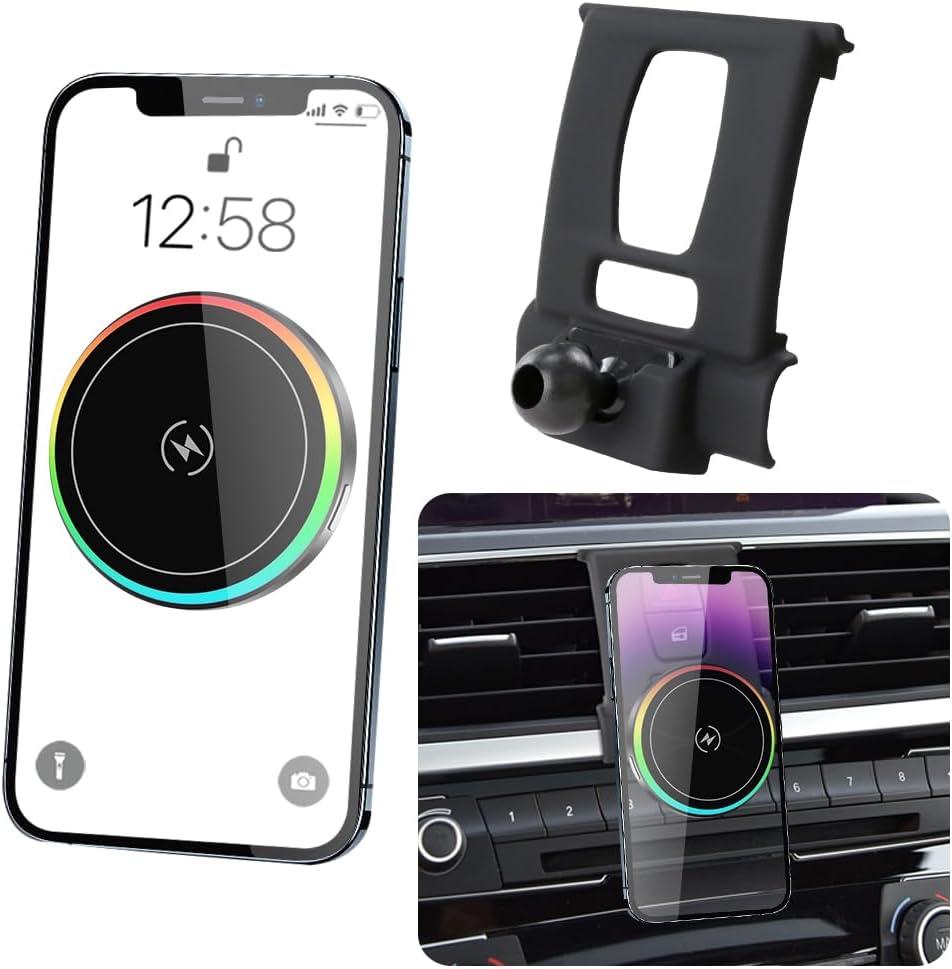 Car Magnetic Phone Mount for BMW 3 Series 2013-2018 and BMW 4 Series 2014-2020 Auto Interior Accessories Best Cellphone Holder Fast 15W Wireless Charger Cell Phones Charging Screen Stand Accessory