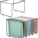 Hanging File Folder Frame 2 Sets, Legal/Letter Size,15.2W 9.25H,Hanging Folders Holder for Desktop Organizer and Metal Rail in Filing Cabinet Drawer
