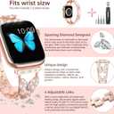 Fitlink for Apple Watch Band 38mm 40mm 41mm 42mm 44mm 45mm 49mm, Bling Butterfly Jewelry Diamond Rhinestone Metal Strap for Apple Watch Series 8/7/6/5/4/3/2/1/SE/SE2/Ultra