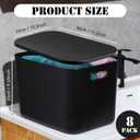 8 Pieces Storage Bins, 14.2 x 10.2 x 9.5 Inch, Black