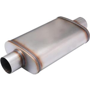 Universal 409 Stainless Muffler Straight-Through Performance Muffler Exhaust, center in | center out (2.5")