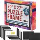 Impresa Jigsaw Puzzle Display Frame Kit - 2-Pack 20x27 in Black - Easy Snap-Together Puzzle Board Backing - Versatile Wall Hanging & Art Display - Fits 1000 Piece Frame