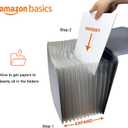 Amazon Basics Expanding Accordion File Organizer, Letter Size, 13 Compartments, Large Capacity Document Storage, Waterproof, Black, 1-Pack