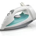 Hamilton Beach Steam Iron for Clothes & Garment Steamer with Smooth Press Stainless Steel Soleplate, 1200 Watts, 8 Retractable Cord, White