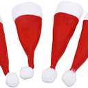 FINGOOO Mini Red Santa Hats,30 Pieces Christmas Hat for Crafts 2.8 x 5 Small Santa Hats for Xmas Party Table Dinner Decorations