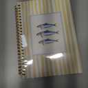WUCHJ Vintage Sardine Fish Notebook, Coastal Beach Journal, Trendy Modern Yellow Stripes Aesthetic Notebook Journal for Note Taking, Gifts for Fishing Lovers, 5.5x8.3 Inch