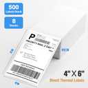 Fanfold 4" x 6" Direct Thermal Labels 4000 Thermal Printer Paper 8 Stacks Shipping Labels