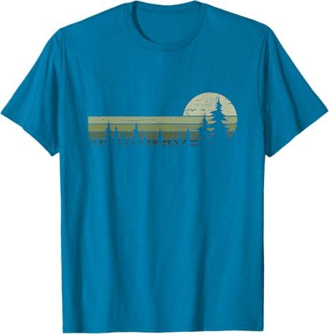 Trees Wildlife Nature Vintage Forest T-Shirt, Size: M