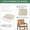 Outdoor Chair Cushions Set of 4: Waterproof & Fade Resistant Seat Cushion for Patio Furniture - 18.5 x 16 x 2 Inch Chair Pads with Ties and Hidden Zipper - Patio Chair Cushion Replacement, Beige