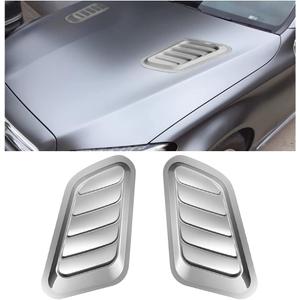 Blilo Car Hood Vents, 2PCS Universal Hood Air Vents for Car Hood Scoop, Bonnet Vent Hood Air Intake Trim Cover (Silver)