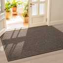 LEKEEPGO Door Mat 36"x59", Non Slip Door Mat Indoor Entrance, Rubber Backing Front Indoor Door Mats Washable Absorbent Low-Profile Doormat Entryway Entry Resist Dirt Inside Door Mats, Brown, 3' x 4'11"